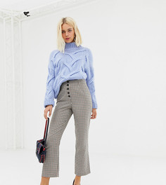 Укороченные расклешенные брюки в клетку Miss Selfridge-Коричневый