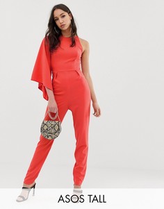 Комбинезон на одно плечо с расклешенными рукавами ASOS DESIGN Tall-Мульти