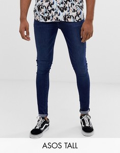Темно-синие джинсы стретч с напылением ASOS DESIGN Tall-Синий