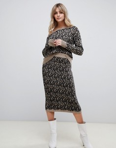 Комбинируемая юбка с леопардовым принтом ASOS DESIGN-Мульти