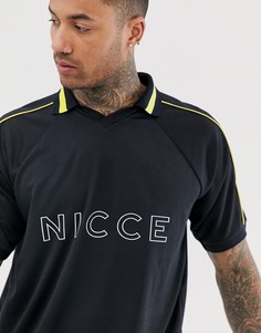 Черное поло с логотипом Nicce-Черный
