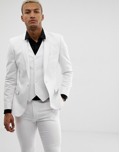 Белый пиджак супероблегающего кроя ASOS DESIGN