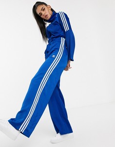 Синие брюки со сборками на талии adidas Originals Bellista-Синий