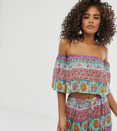 Комбинируемый пляжный топ с мозаичным принтом ASOS DESIGN Tall-Мульти