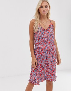 Приталенное платье на бретельках с цветочным принтом Vero Moda-Мульти