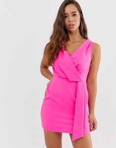 Платье мини с драпировкой спереди ASOS DESIGN-Розовый