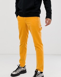 Выбеленные узкие джинсы неоново-оранжевого цвета ASOS DESIGN-Оранжевый