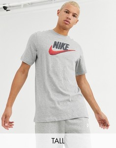 Футболка с логотипом-галочкой Nike Tall-Серый