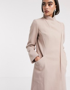 Розовое строгое пальто с запахом спереди ASOS DESIGN-Розовый