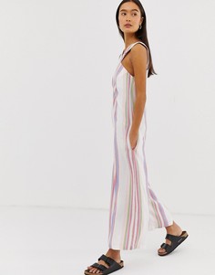 Повседневный комбинезон в полоску и с перекрещенными элементами ASOS DESIGN-Мульти
