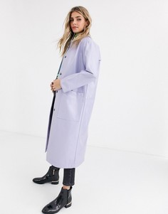 Сиреневый лакированный тренч ASOS DESIGN-Фиолетовый