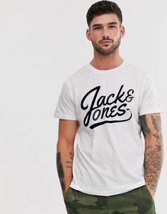Футболка с надписью-логотипом Jack & Jones-Белый