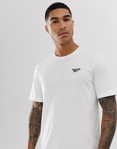 Белая футболка с маленьким логотипом Reebok-Черный