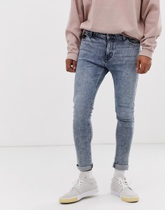 Синие мраморные джинсы стретч с напылением ASOS DESIGN-Синий