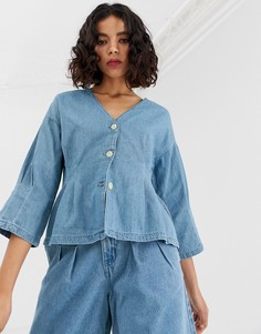 Джинсовый топ с пуговицами спереди Vero Moda-Синий