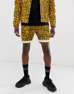 Джинсовые шорты с леопардовым принтом Urban Threads-Коричневый