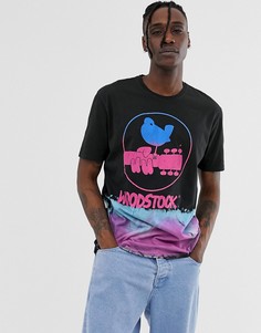 Свободная футболка с принтом тай-дай ASOS DESIGN Woodstock-Черный
