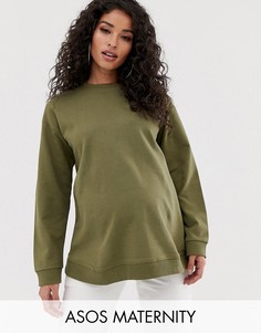 Свитшот цвета хаки ASOS DESIGN Maternity ultimate-Зеленый