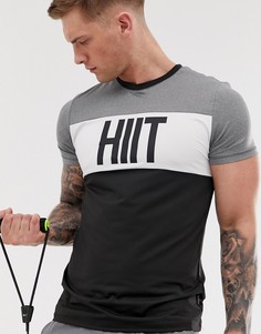 Черная футболка колор блок HIIT-Черный