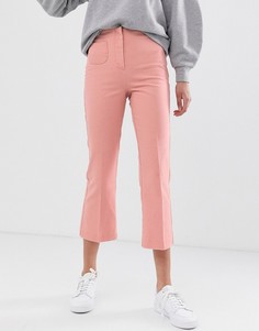 Укороченные расклешенные джинсы розового цвета ASOS DESIGN-Розовый