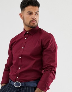 Приталенная поплиновая рубашка Harry Brown-Красный