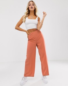 Брюки с широкими штанинами и завышенной талией ASOS DESIGN-Оранжевый