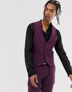 Фиолетовый супероблегающий жилет ASOS DESIGN