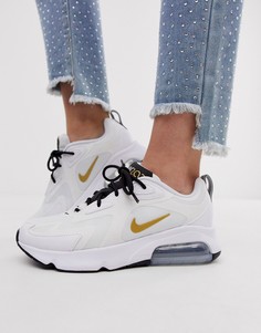 Бело-золотистые кроссовки Nike Air Max 200-Белый