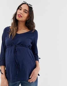 Топ из органического хлопка с поясом Mamalicious-Мульти Mama.Licious