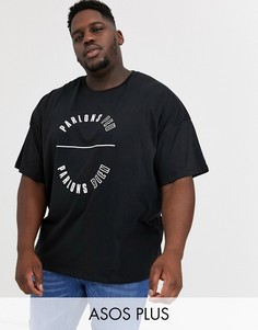 Oversize-футболка с принтом ASOS DESIGN Plus-Черный