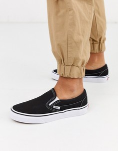 Черные слипоны Vans Classic-Мульти