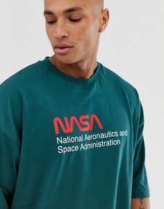 Oversize-футболка с принтом на груди и спине ASOS DESIGN NASA-Зеленый
