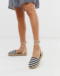 Эспадрильи с завязками Pieces-Черный