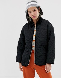 Черная стеганая куртка Monki-Черный