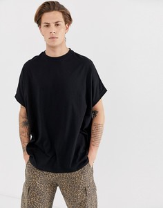 Черная oversize-футболка из органического хлопка ASOS DESIGN-Черный