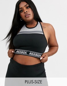 Черный удлиненный бюстгальтер Reebok Training