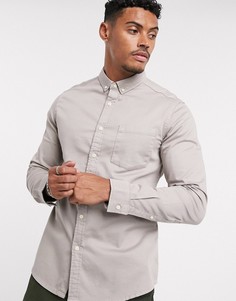 Светло-серая эластичная джинсовая рубашка ASOS DESIGN-Серый