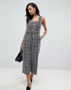 Комбинезон из букле с золотистыми пуговицами ASOS DESIGN-Мульти