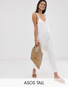 Комбинезон для дома из мягкой ткани под лен ASOS DESIGN Tall-Белый