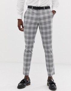 Серые узкие брюки в клетку Jack & Jones Premium-Серый