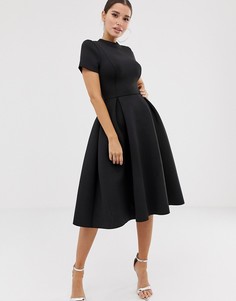 Платье миди с открытой спиной ASOS DESIGN-Черный