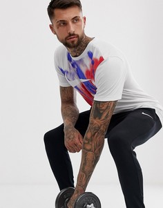 Белая футболка с логотипом-галочкой и принтом тай-дай Nike Training-Белый