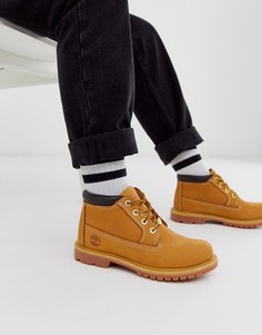 Бежевые ботильоны из нубука на плоской подошве Timberland Kenniston Nellie-Бежевый