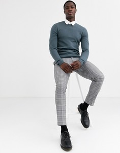 Синий обтягивающий джемпер из мериносовой шерсти ASOS DESIGN