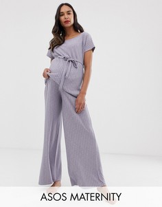 Комбинируемые широкие брюки для дома ASOS DESIGN Maternity-Синий