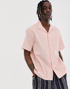 Оранжевая рубашка прямого кроя с отложным воротником ASOS DESIGN seersucker-Оранжевый