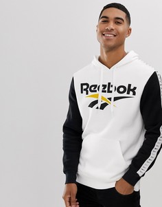 Белый худи с отделкой кантом Reebok