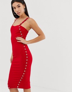 Облегающее платье миди с заклепками AX Paris-Красный