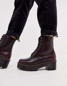 Высокие бордовые ботинки на каблуке Dr Martens Shriver Wyoming-Красный