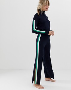 Расклешенные трикотажные премиум-брюки для дома в спортивном стиле ASOS DESIGN-Темно-синий